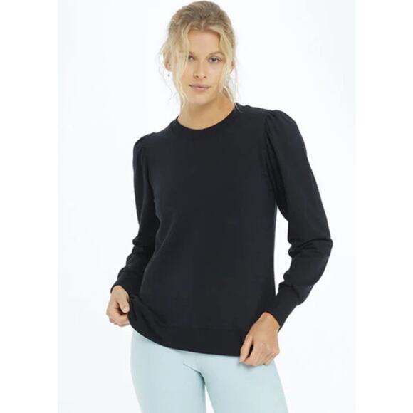 Summersalt Black The Softest French Terry Puff Sleeve Pullover Sweatshirt Small - Picture 1 of 6